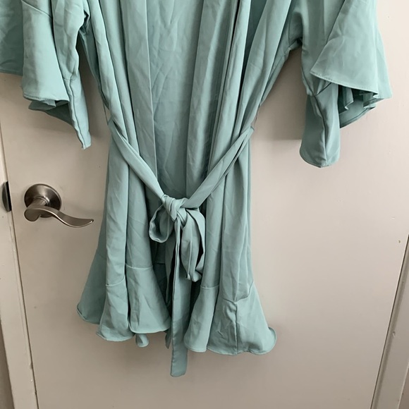 Birdy Grey Kenny Ruffle Sea Glass Belted Robe Size M/L - Picture 3 of 6